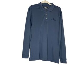 Pebble Beach Performance slate gray blue long sleeve polo. Size‎ Lg